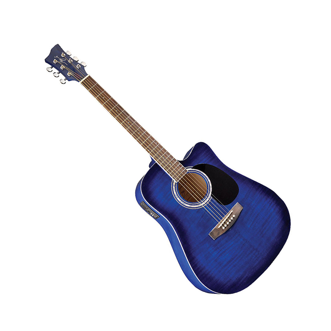 Jay Turser JJ45FCET Acoustic Guitar ( BLUE SUNBURST )